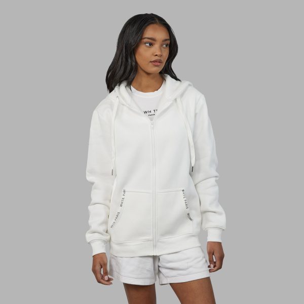 Whte Branded Hooded Sweatshirt Supply - Image 2