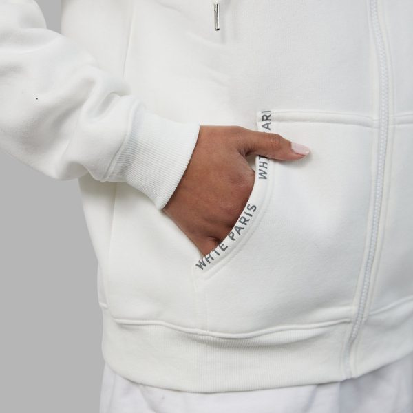 Whte Branded Hooded Sweatshirt Supply - Image 4